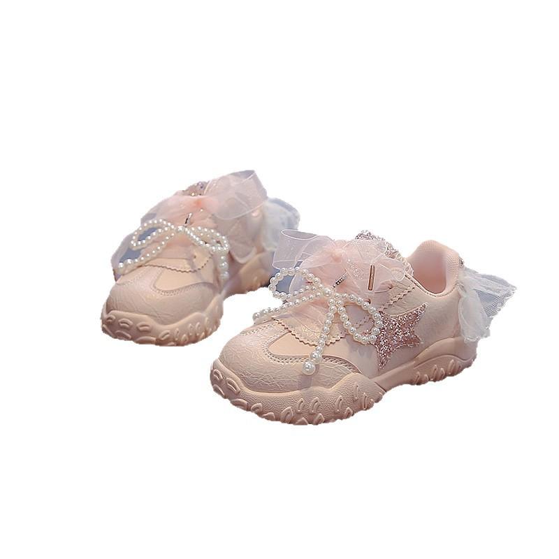 Girls shoes 2025 autumn new children's sports shoes baby girl princess dad shoes