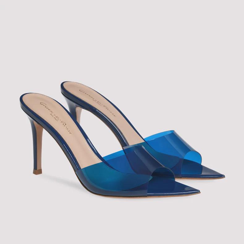 Women's Nude Transparent Stiletto Slippers - Comfortable, Open-Toe High Heels for Outdoor Wear