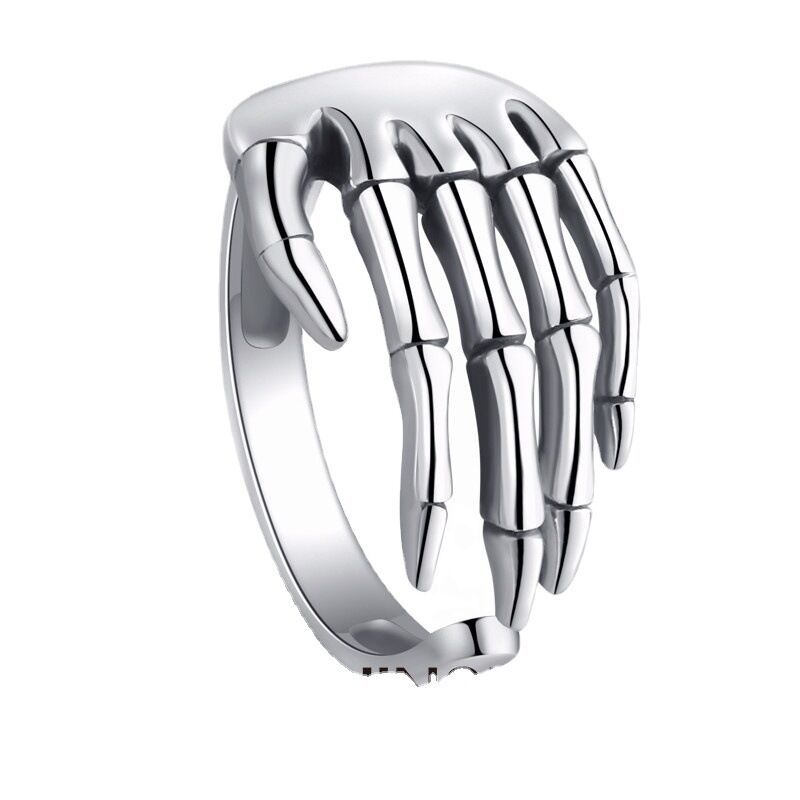 925 Sterling Silver Skeleton Hand Engagement Woman Rings Wedding Ring Party Jewelry Ladies Accessories Jewellery Prevent Allergy