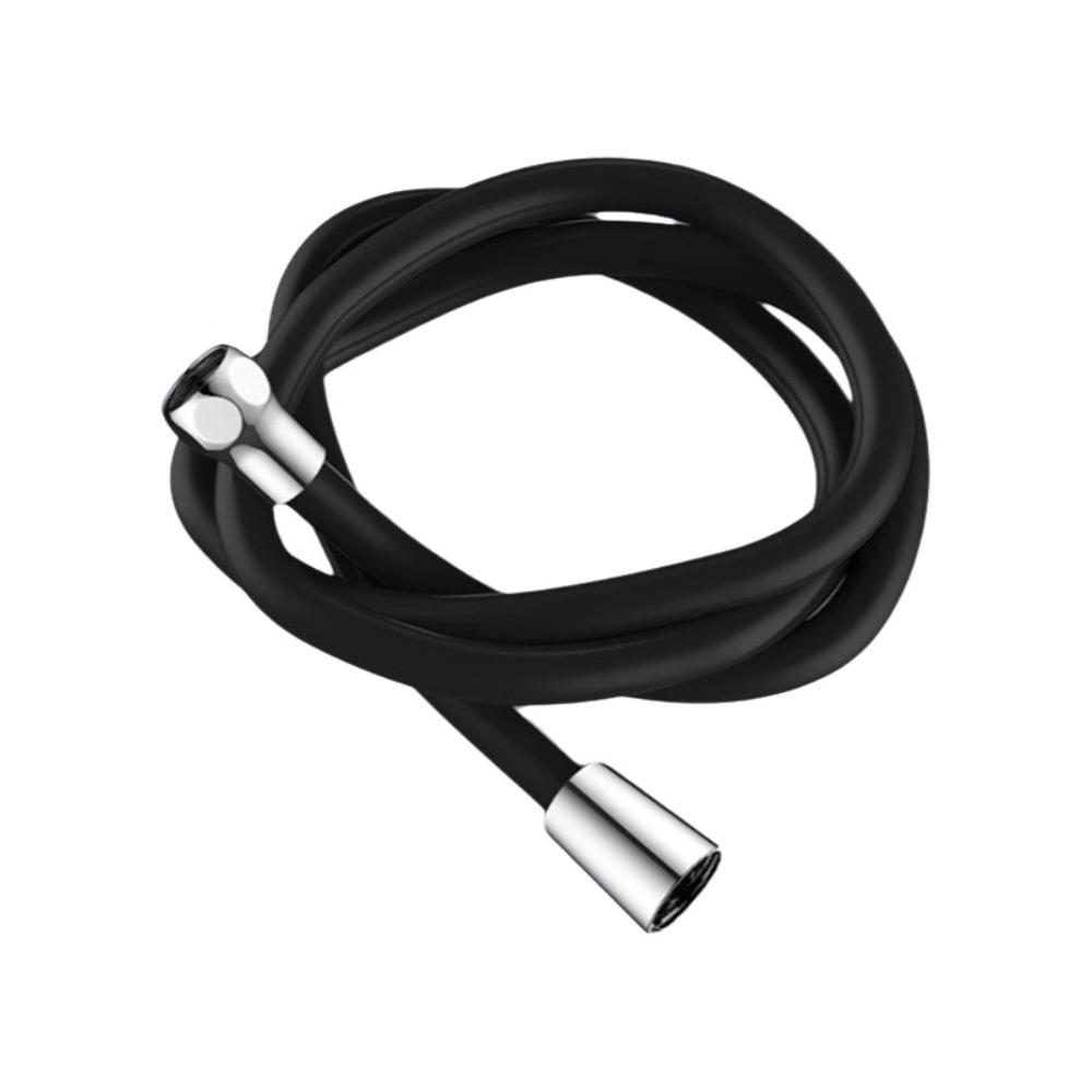 Silicone Shower Extension Tube Explosion-proof Faucet Hose Handheld Shower Head Hose Bathroom 1.5m чёрный