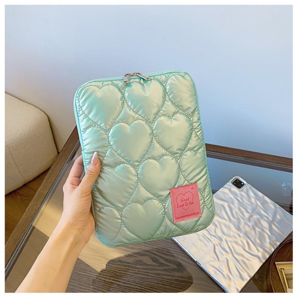 11/15inch Puffy Laptop Bag Embroidery Macaron Color Notebook Bag Shockproof Love Pattern Computer Case for Ipad/Macbook