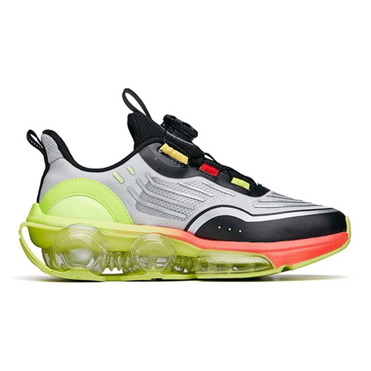 Anta Comfortable Sports Shock Absorbing Non-Slip Durable Low-Top Kids Running Shoes Kids sneaker Silver Black Green 312215555-7