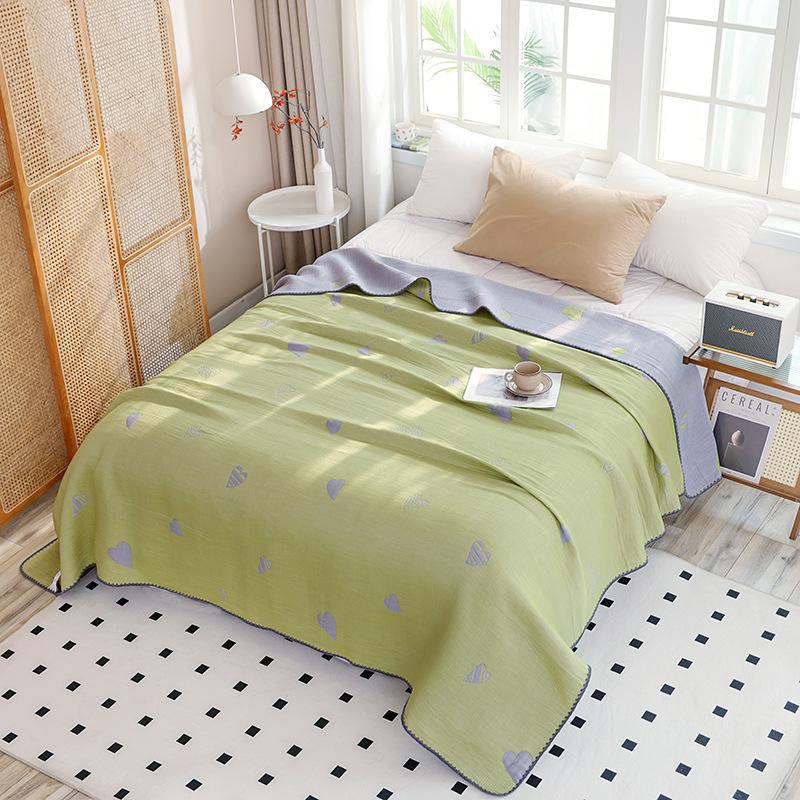 

Летнее прохладное одеяло-полотенце, новое мягкое одеяло с иглой в виде ракушки, шестислойное марлевое одеяло, тонкое летнее прохладное одеяло 150*200cm+pillow cover