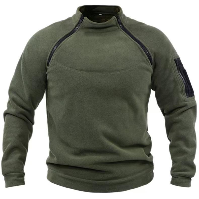 Men's Double Sleeve Color Block Tactical Fleece Hoodie for Spring/Autumn