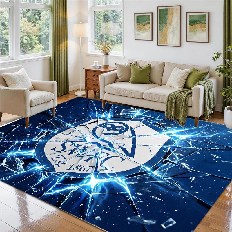 Sheffield Wednesday Football Design Crystal Velvet Rug Soft Decorative Mat for Bedroom Entrance