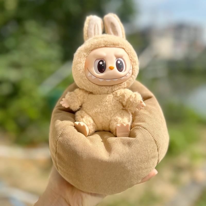 Pohovka pro panenku Labubu pro V1 V2 V3 17cm plyšovou panenku Sedátko DIY oděvní doplňky Roztomilá mini pohovka Dětská hračka Dárek k narozeninám