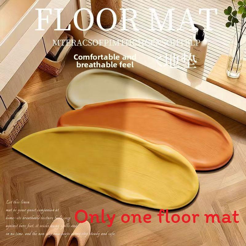 Silicone Diatom Mud Bathroom Absorbent Non Slip Rug With Cartoon Pattern For Home Use