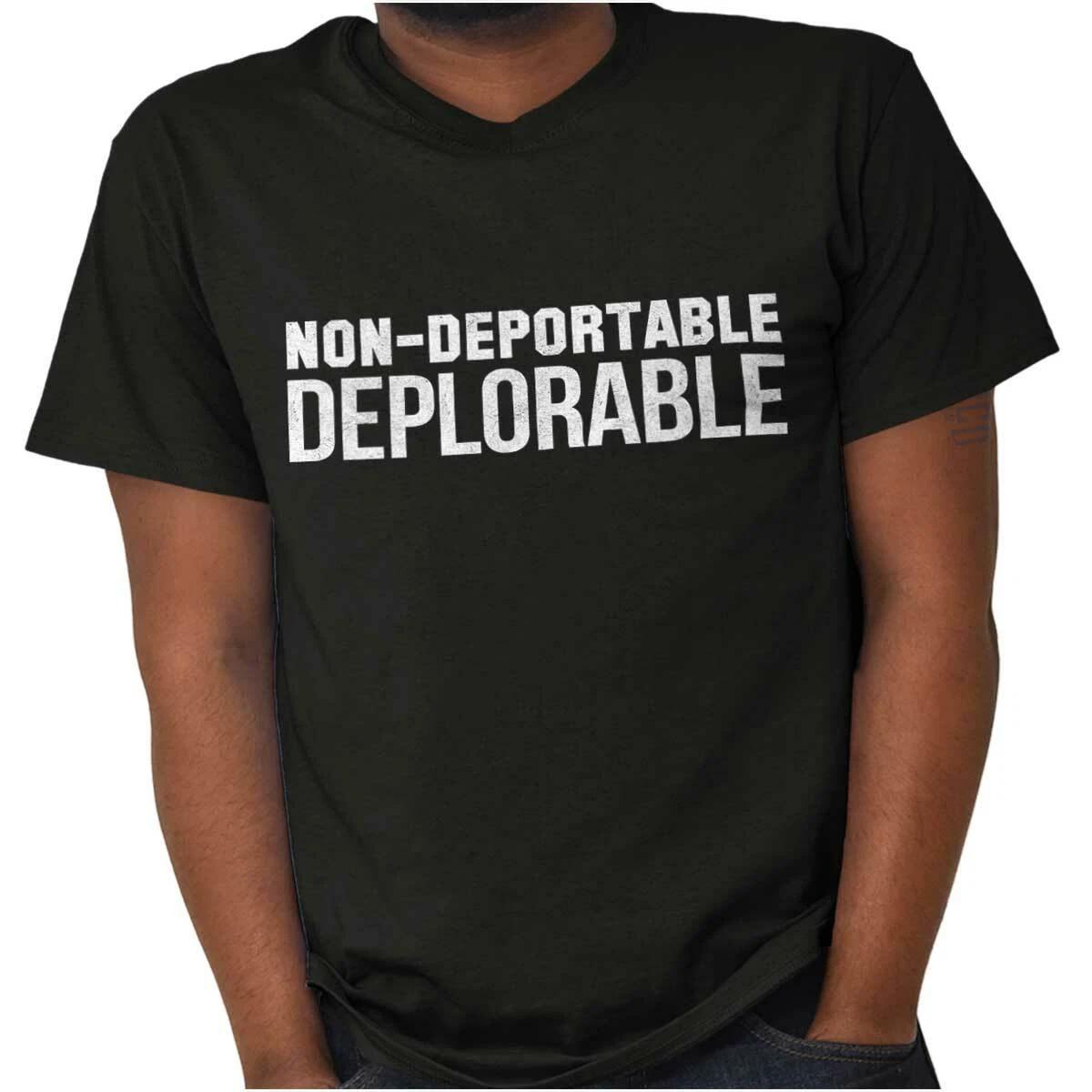 Non-Deportable Deplorable Political USA Gift Womens or Mens Crewneck T Shirt Tee S
