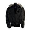 American Style Men's Winter Fur Collar Cotton Jacket - Deconstructed Design Trendy Outerwear