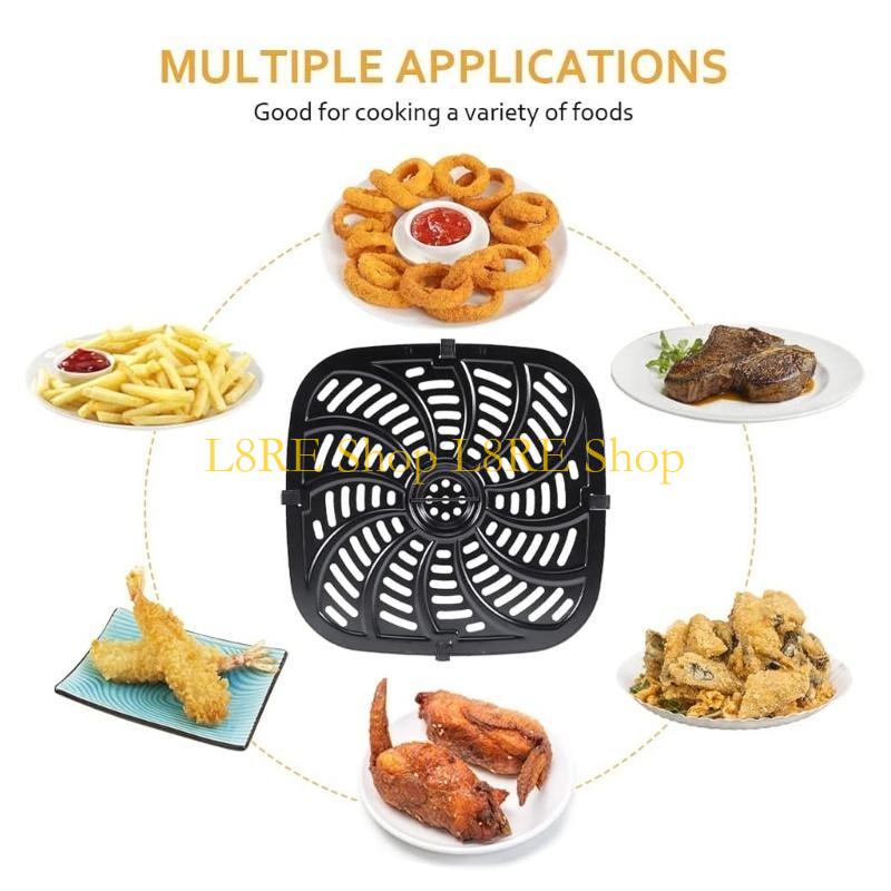 L8RE Air Fryer Steamer Grill Mats Pan for Chefman 8QT Non-Stick Cooking Divider