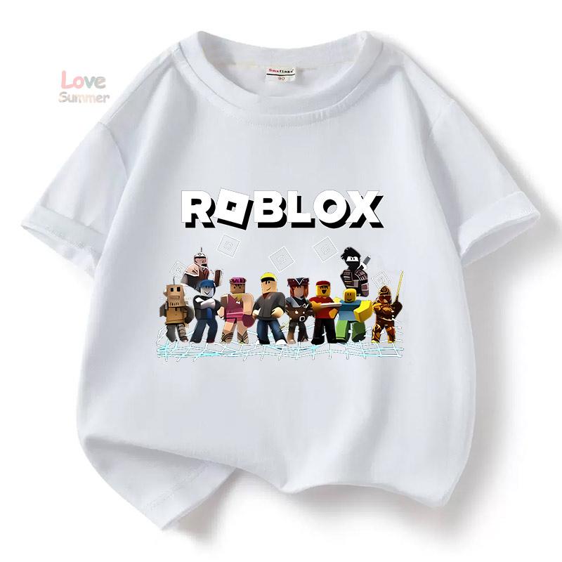 Pojkar Spel Robloxing barn T-shirt Sport Bomulls-T-shirt Barn Tecknad unisex Kortärmad Vardaglig Street Harajuku Kläder