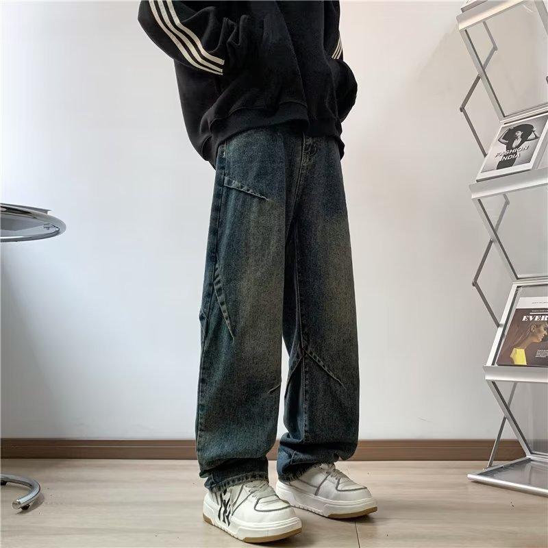 

JYL Mens Jeans Teen Vintage Washed Loose Straight Street Denim XXL безодня