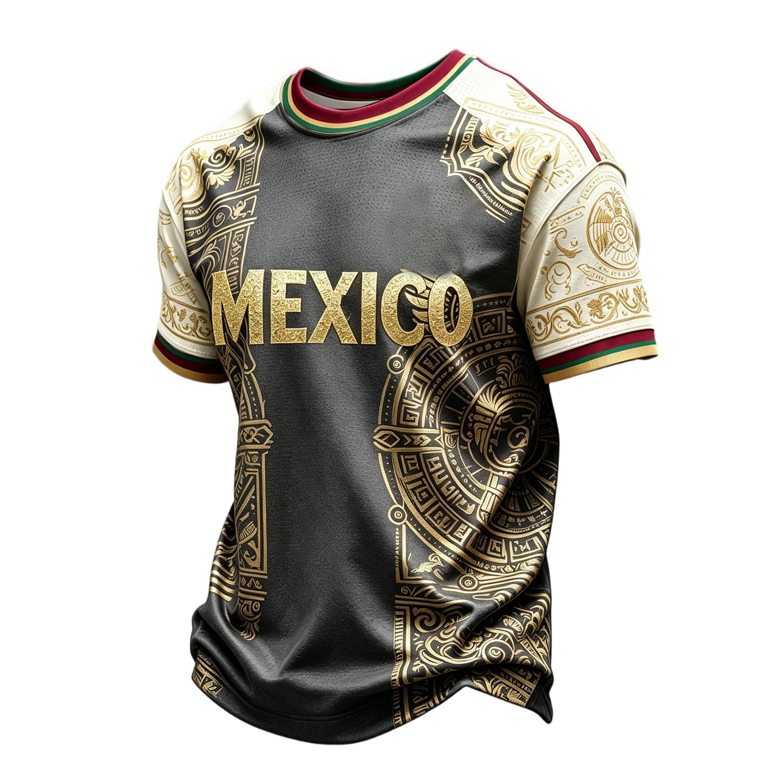 Men s Soccer Print V-Neck Short Sleeve T-Shirt for Casual Sport XXL