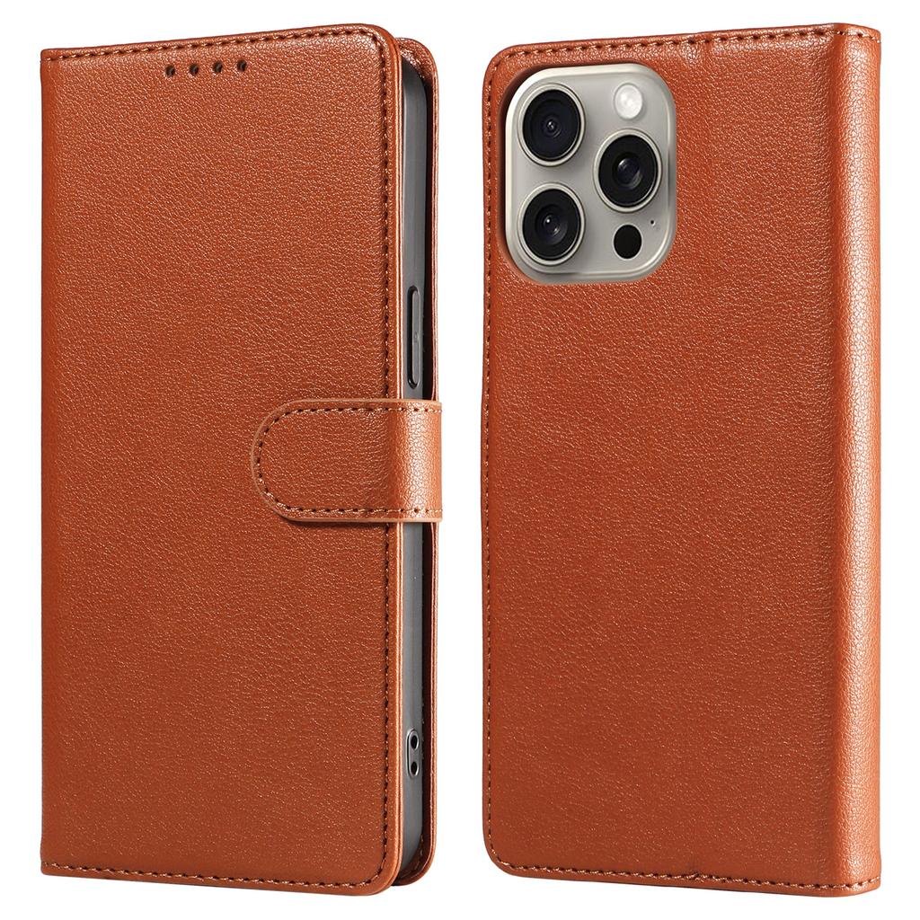 For iPhone 14 Pro Leather Case Litchi Texture RFID Blocking Wallet Stand Phone Cover
