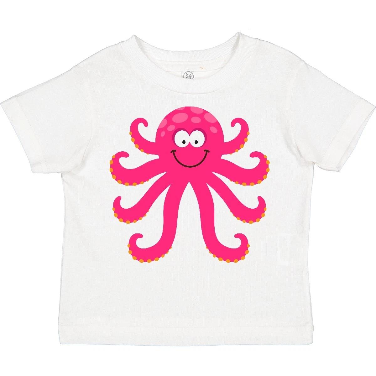 Inktastic Octopus Sea Creature Pink Girls Toddler T-Shirt Animals Ocean Cute Kid 140