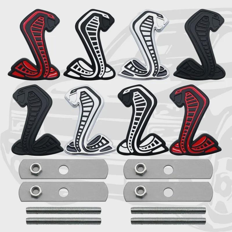 3D Cobra Styling Auto Metall Aufkleber Kühlergrill Abzeichen Kotflügel Seiten Emblem Heck Aufkleber Für Ford Mustang Shelby GT GT350 500 Cobra