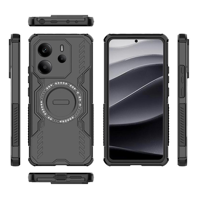 KEYSION Hollow Heat Dissipation Case for Redmi Note 14 4G 5G Silicone+PC Magnetic Cooling Shockproof Phone Cover for Redmi Note 14 5G
