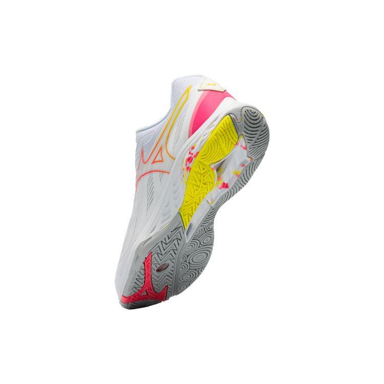 Mizuno Wave Fang 2 White Pink Bolt Neon Unisex Sneakers High-Vis-Pink Bolt-2-Neon 71GA231322