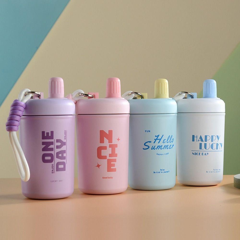 

Leak-proof Insulated Water Bottle with Lid Straw Thermal Mug Straw Drinking Cup Cold Hot Mugs фиолетовый