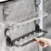 Plastic Suction Cup Storage Rack Punch Free Foldable Towel Storage Rack Space Saving Wall Mounted Faucet Shelf for Home