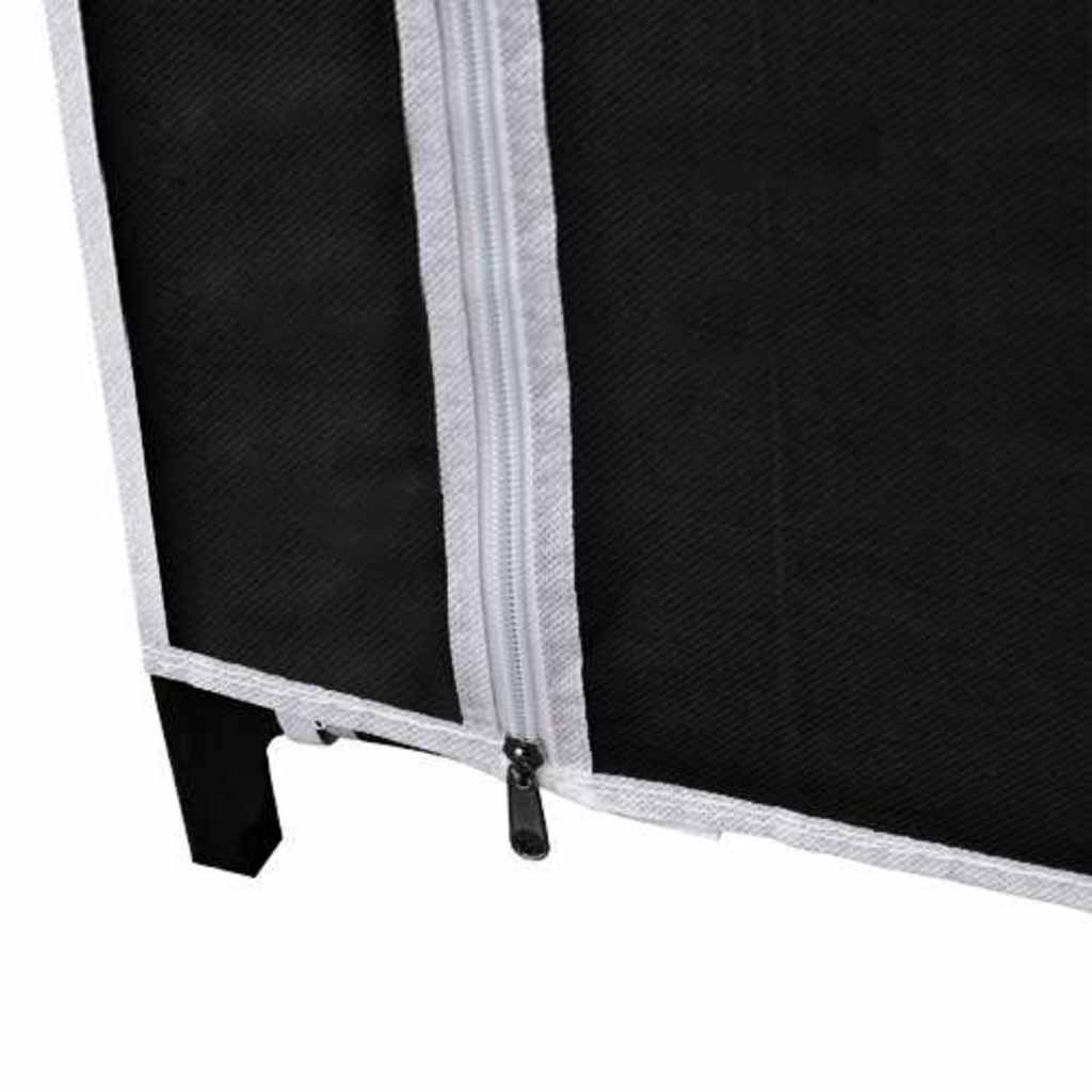 Foldable Fabric Wardrobe Black 110 x 45 x 175 cm