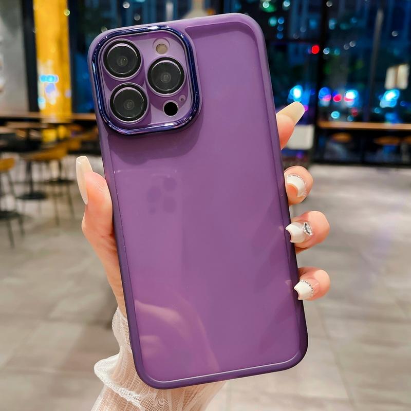 Color Clear Lens Flim Protect Case for iPhone 16 Plus 15 14 13 12 Pro Max 11 Shockproof Slim Tpu Soft Phone Cover