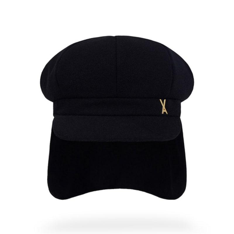 VARZAR VA Stud Fly Newsboy Cap Black