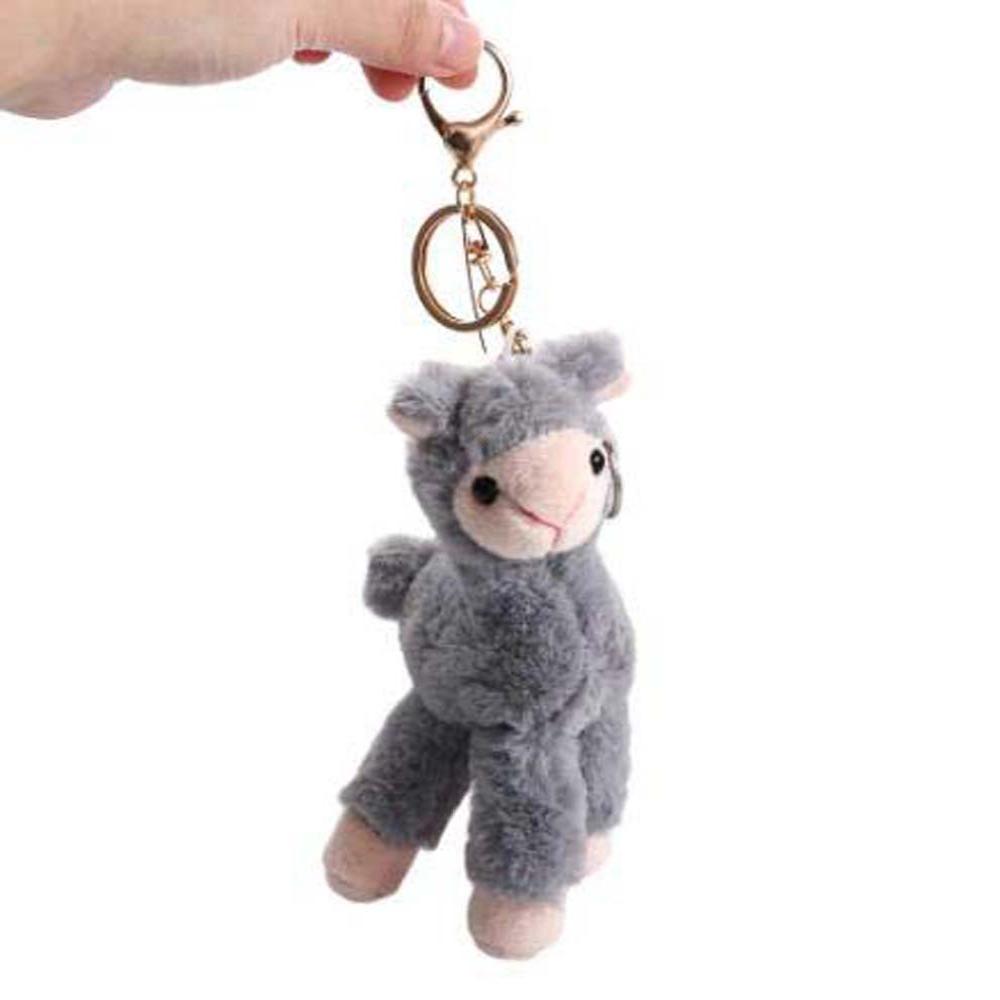 Handmade Backpack Accessory Sheep Key Ring Alpaca Keychain Animal Keyring Stuffed Toy Keychain