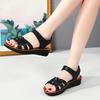 36-43 Sommer Damen Große Größen Mode Einfarbige Klettverschluss Dicksohlige Sandalen Bequeme Mama Schuhe