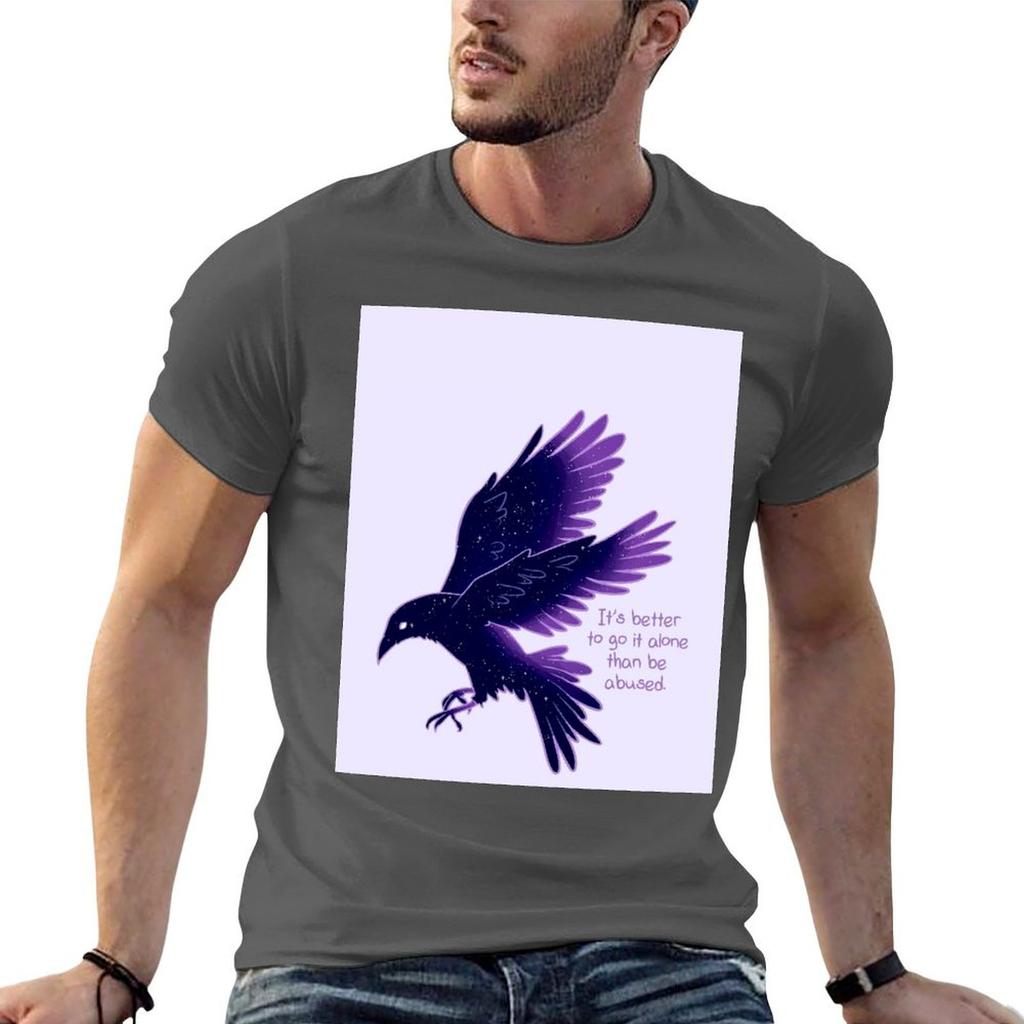 Its Better To Go It Alone Galaxy Raven TShirt Breathable Workout Short Sleeve Top