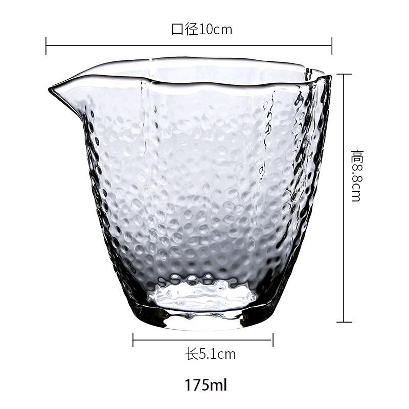

Japanese Begonia Hammer Pattern Glass Tea Pitcher Fair Cup Household Tea Maker Cups Tea Divider Chahai Kung Fu Tea Set Accessori 175ML