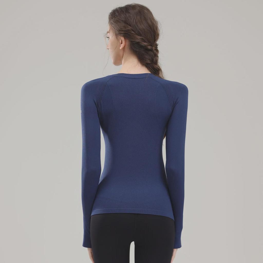 High-End Damen Slim-Fit Langarm Fitness-Tops für Pilates, Yoga und Herbstlauf