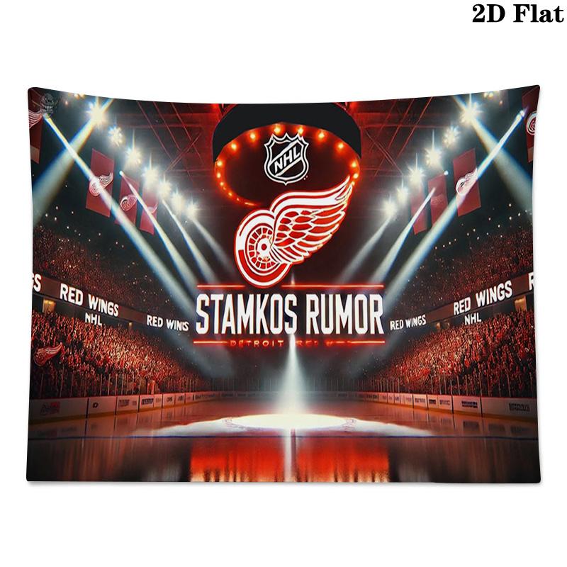 Detroit Red Wings Wall Tapestry Aesthetic Wall Hanging Printed Fabric Blanket Decorative Tapestries for Bedroom Living Room Home Decor
