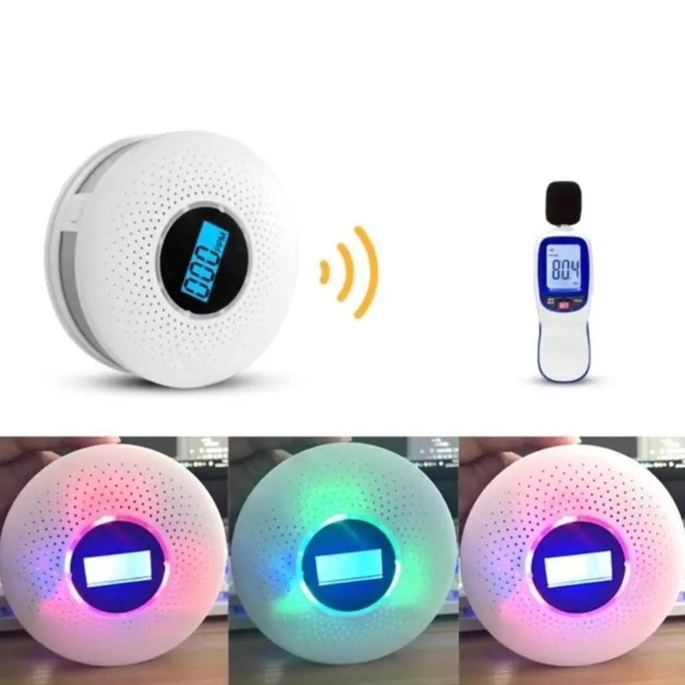 2 in 1 CO Monoxide Alarm LCD Display Smoke Alarm Air Quality Monitor CO Monitor  Travel