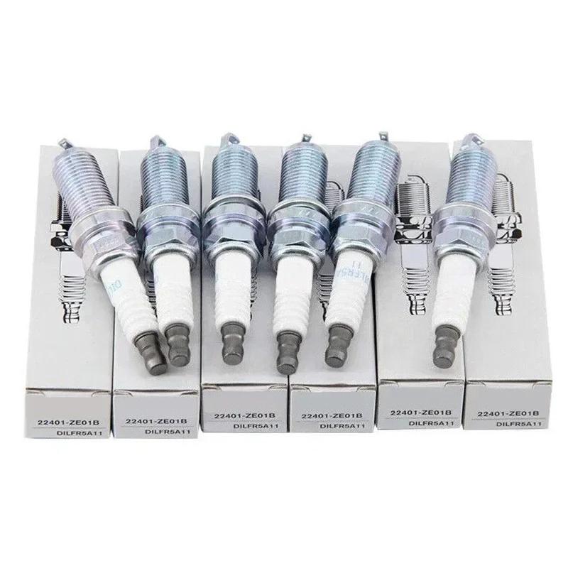 

4/6PCS Dual Iridium Spark Plug 22401-ZE01B DILFR5A11 for Nissan NV2500 NV3500 Maxima Frontier Pathfinder Xterra Titan Infiniti 4 Spark Plugs
