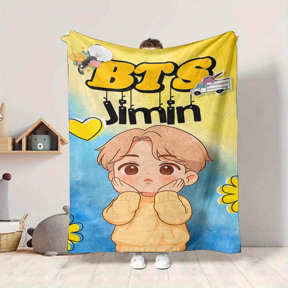 1pc , K Pop Flannel Blanket [Cozy Throw Blanket] For Sofa, Bed, Travel, Camping, Livingroom, Office, Couch, Chair, And Bed