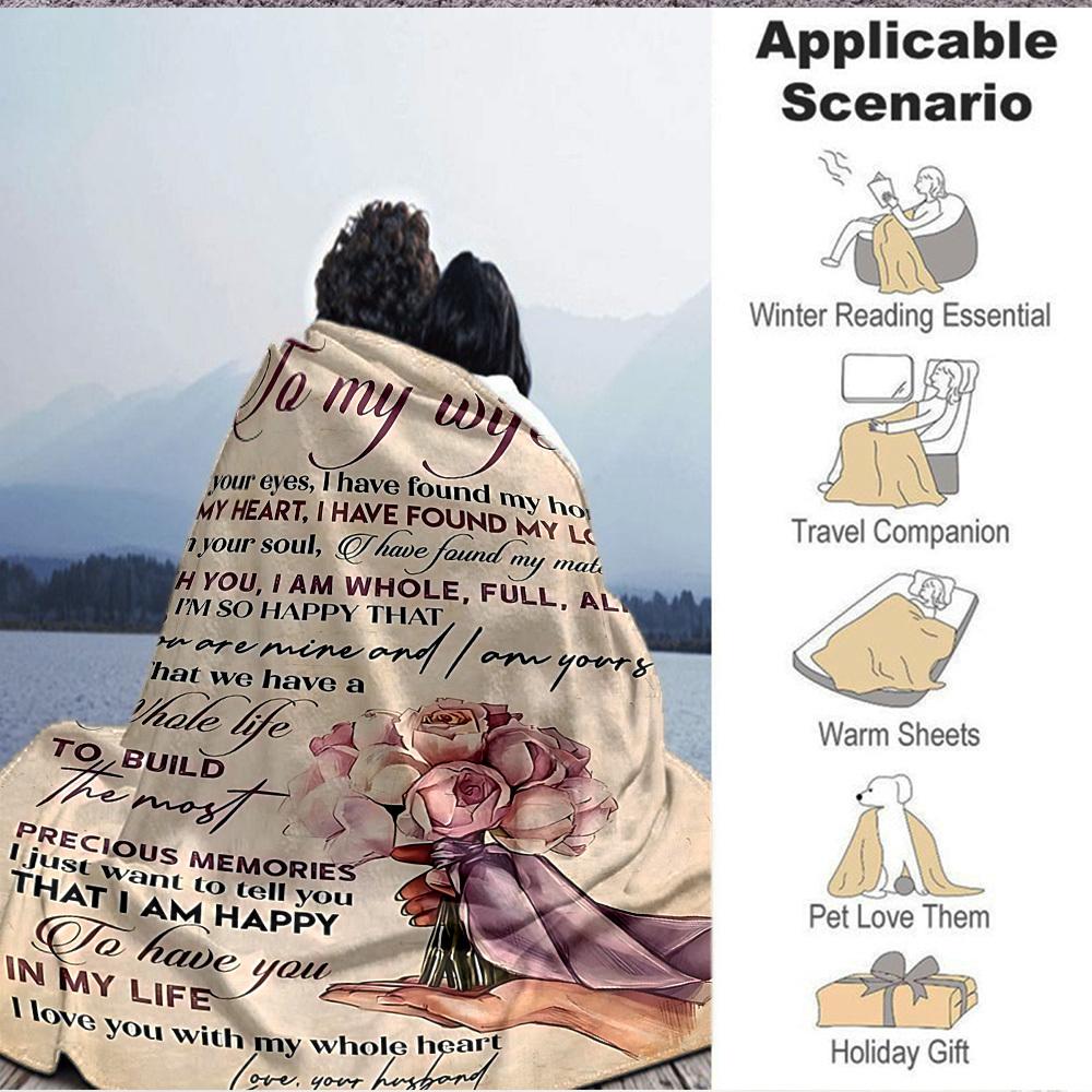1pc Love Envelope for Wife Blanket, Lightweight Flannel Throw For Sofa, Bed, Travel, Camping, Livingroom, Office, Couch, Chair