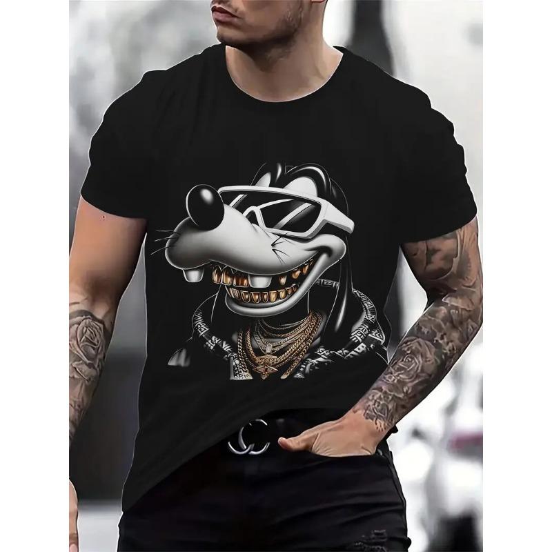 Funny Men's T Shirt Cartoon Duck Print Summer Casual Short Sleeve Pullover Fashion T-shirts Outdoor Male Overszied Clothing