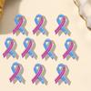 Pink and Blue Ribbon-shaped Brooch Universal Alloy Enamel Pin Fashionable and Versatile Clothes Backpack Scarf Accessory Brooch