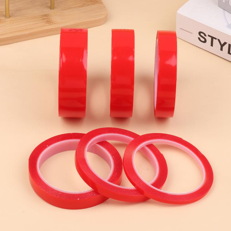 3Meter 10/20/30Mm Width Transparent Tape Double Sided Tape Nano Tape Washable Adhesive Nano Traceless Sticker Glue Red
