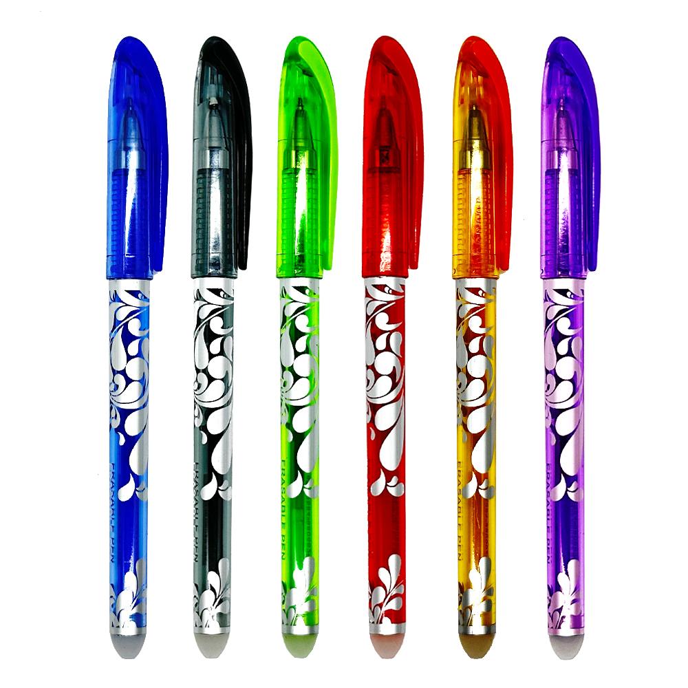 

6 шт./лот Каваи Стираемая гелевая ручка Синие чернила 0,5 мм Моющаяся ручка Милые канцелярские ручки Стержни для заправки для школьных письменных принадлежностей разноцветный