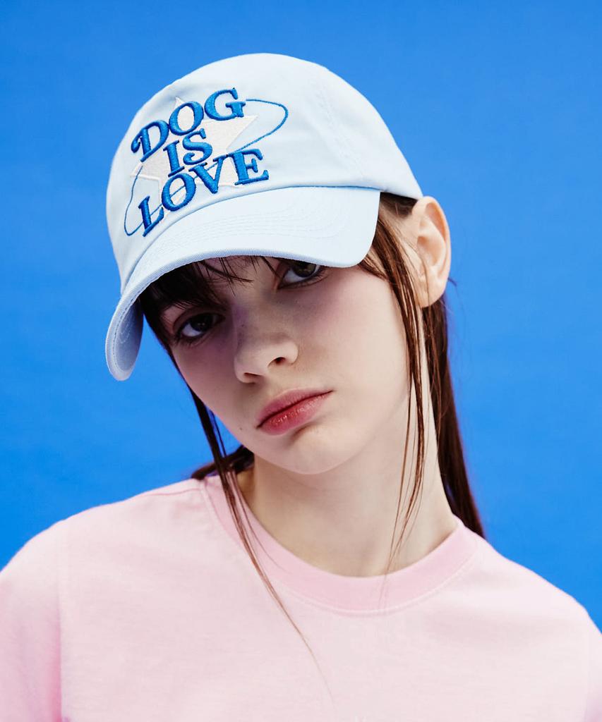 WAIKEI Dog Is Love Star Ball Cap Sky Blue