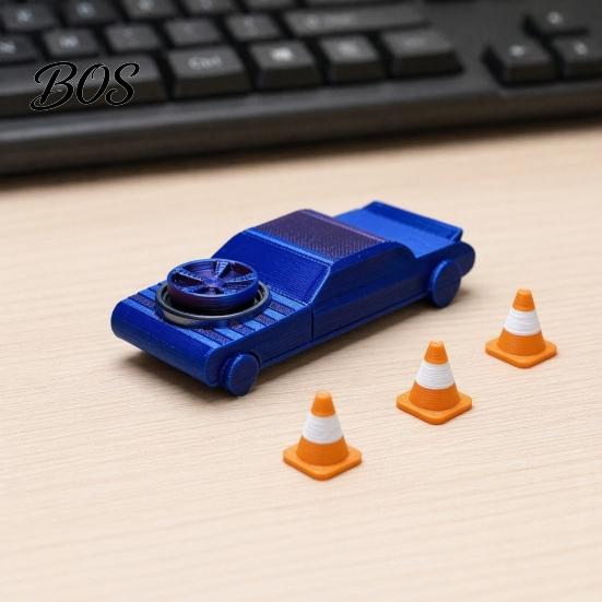 Stress Relief Car Toy 1/2Pcs Pocket Drift Fidget with 3/6 Mini Cones, 2-in-1 Spinner & Desktop Racing Vehicle Toy, Desk for Adults, Gift Lovers