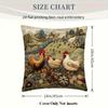 Farmyard Charm: 2D Flat-Printed Pillow with Stylish Chickens and Scenic Design Sofa cushion cover, home decoration, 2D printing