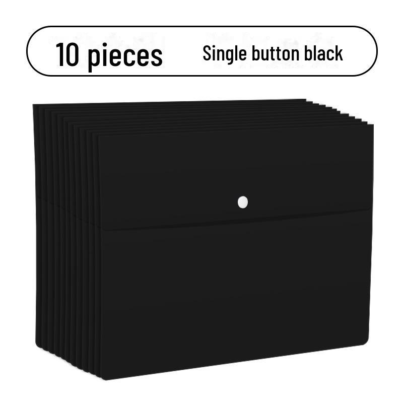 A4 Thickened PP Snap Button File Bag for Documents and Policies