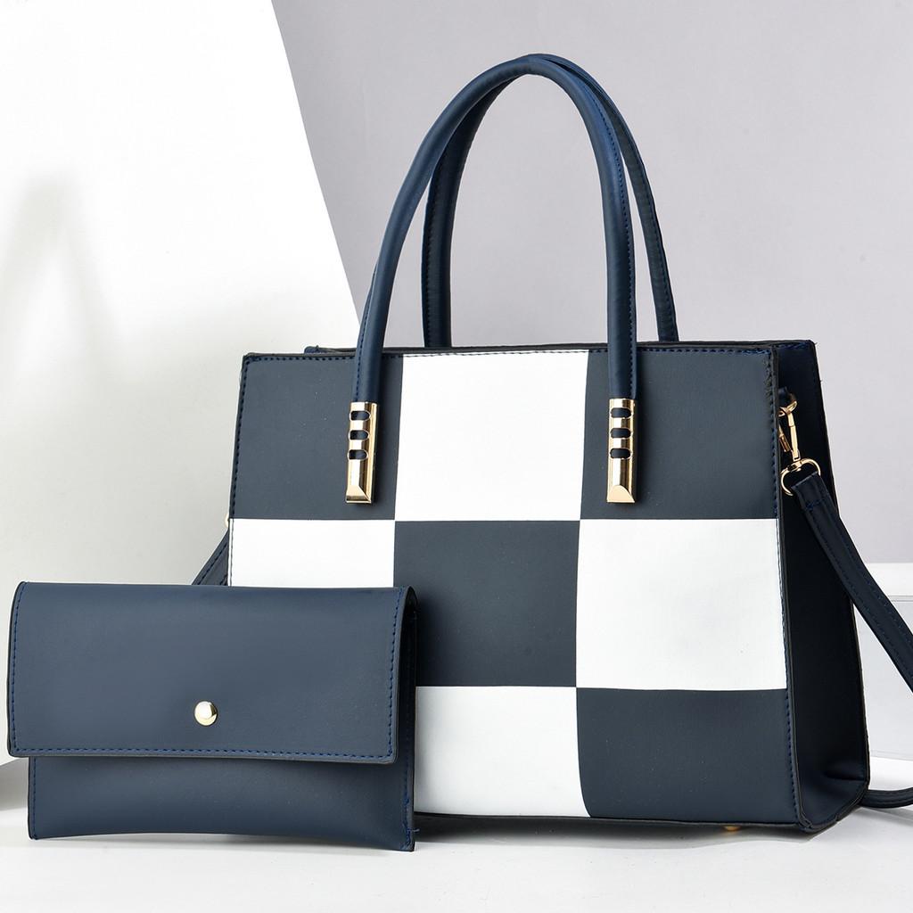 Fashion Color Blocked Checkered Pattern Women Casual Shoulder Bag For Daily Use