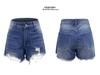 Pantaloncini di Jeans Estivi Donna 2025 Stile Europeo e Americano Vita Alta Strappati