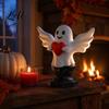 Decorative Sculpture for Office Angel Ghost Statue Smiling Holding Heart Figurine Cute Romantic Valentine Day Gift Halloween Valentine's Home Table