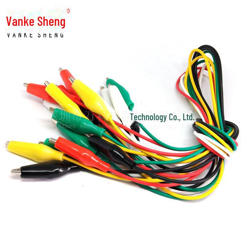 5-Color 50CM Alligator Clip Test Lead Set (10 Pieces)
