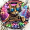 Metallskylt DJ Katt Konst Heminredning Gåva för Musik- och Kattälskare